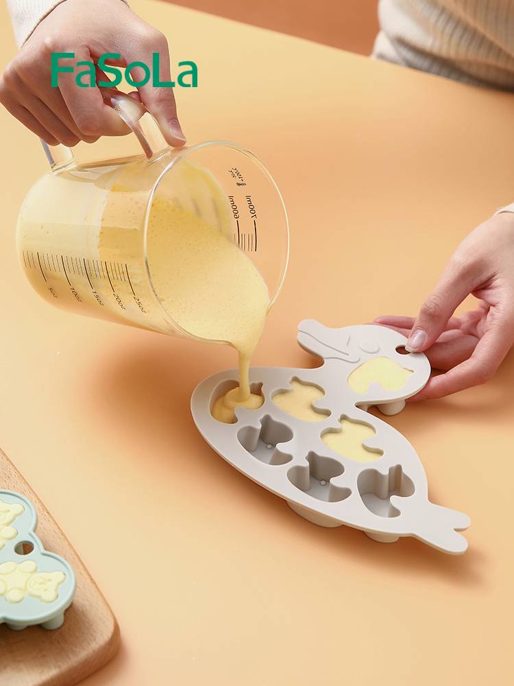 FASOLA Bear ice cubes mold silicone ice grid food -grade animal ice box home creative frozen ice cubes artifact
