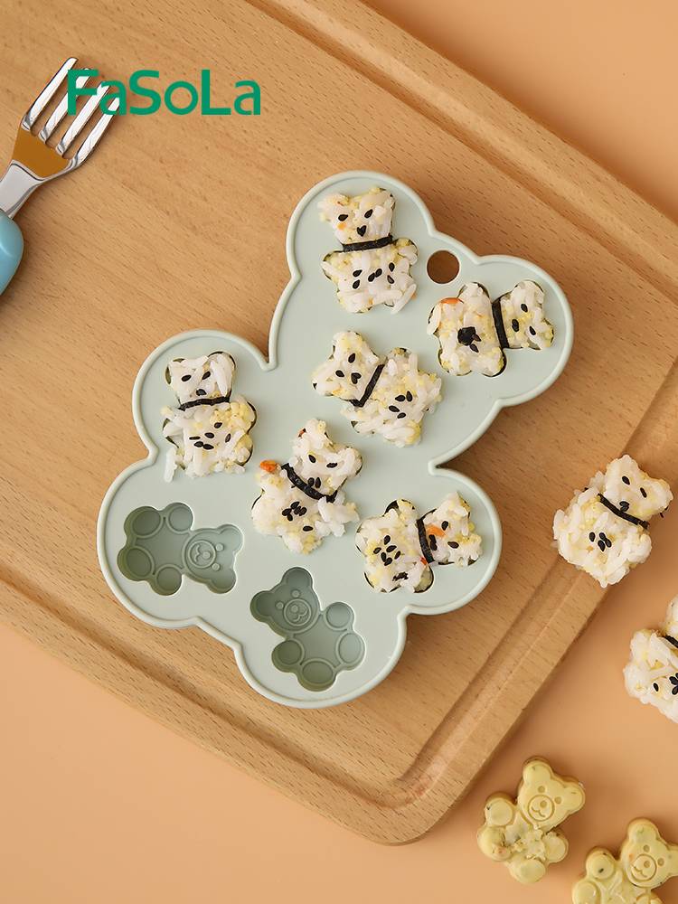 FASOLA Bear ice cubes mold silicone ice grid food -grade animal ice box home creative frozen ice cubes artifact
