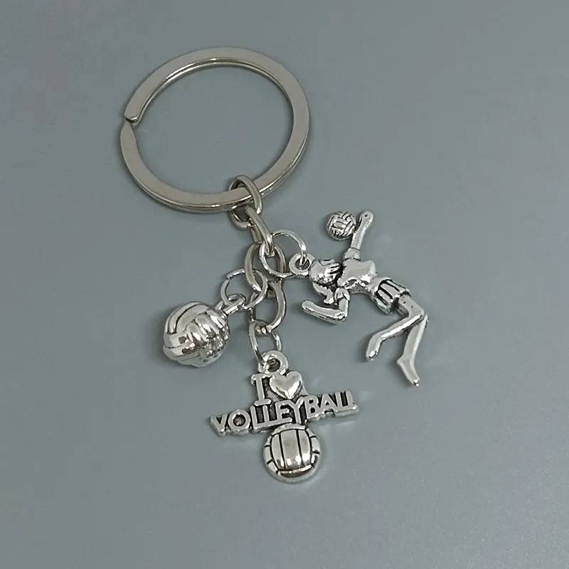 Volleyball volleyball player horn athlete key chain commemorative gift backpack hanging jewelry keychain
