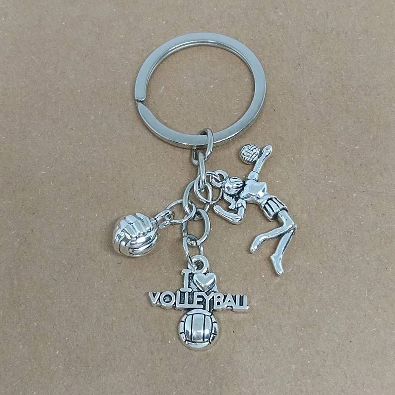 Volleyball volleyball player horn athlete key chain commemorative gift backpack hanging jewelry keychain