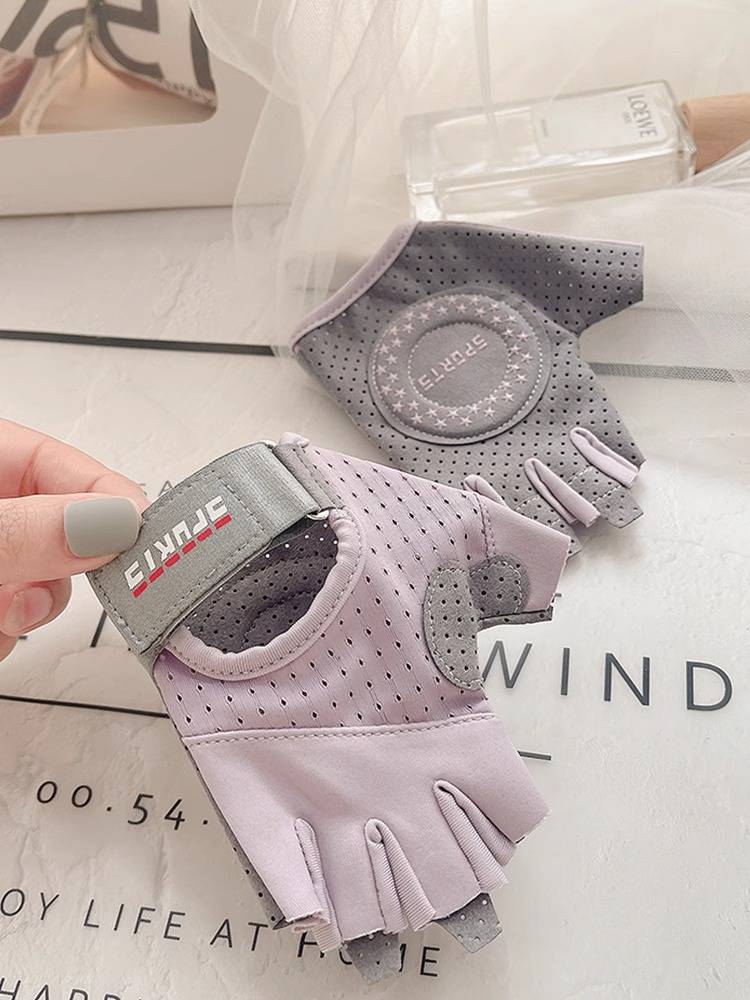 Fitness gloves female ice silk semi -finger exercise, anti -slip, wear resistance, cocoon yoga equipment men's bicycle climbing off -road