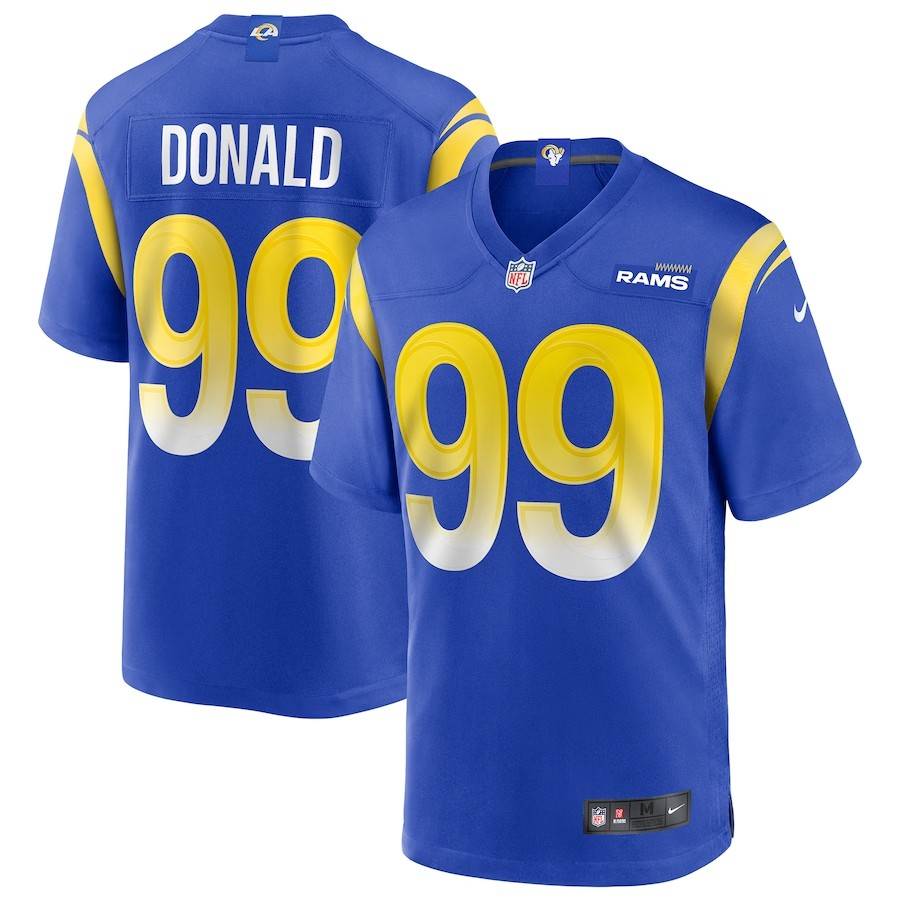 Nfl ram team Jersey Rams 99#Donald17#Nacua American hip -hop short -sleeved rugby jersey