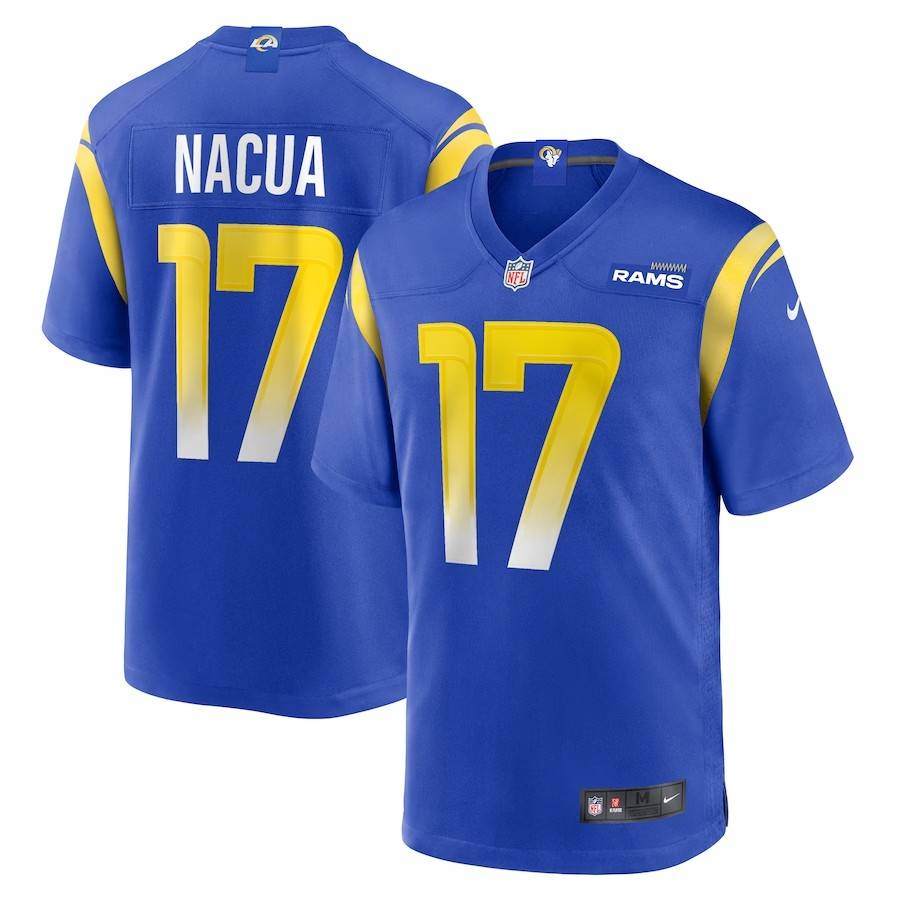 Nfl ram team Jersey Rams 99#Donald17#Nacua American hip -hop short -sleeved rugby jersey