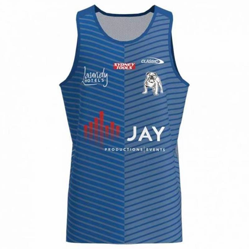 2023nrl Queenyan denim wild horses dog head dog eel vest sleeve rugby uniform Rugby jersey