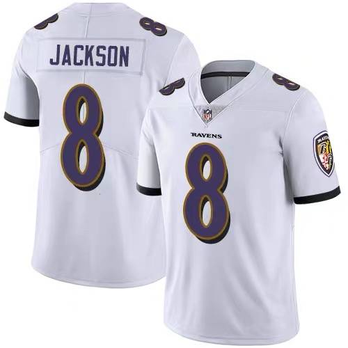 NFL Crow Team Jersey Ravens 8#Jackson 3#22#52#Rugby suit Short -sleeved jersey