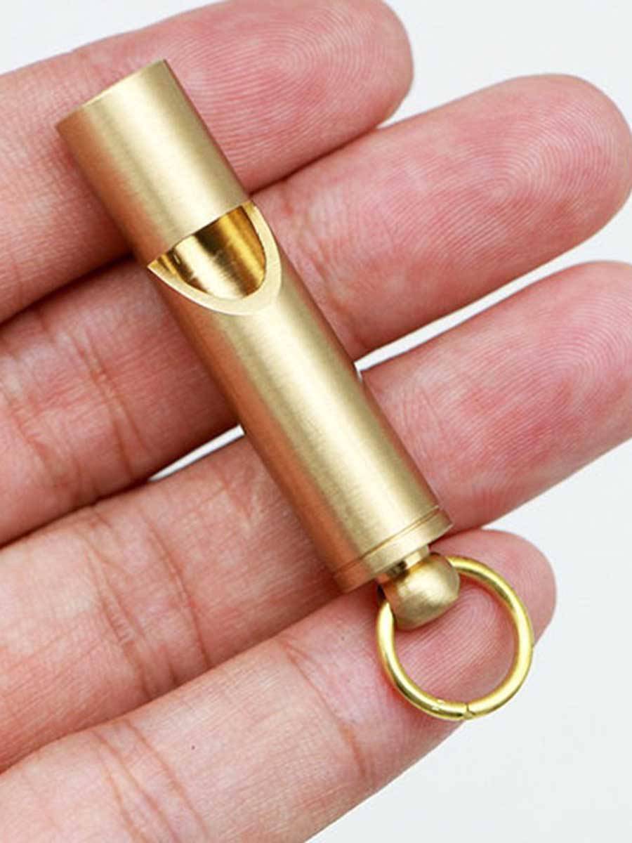 Pure copper oversized sound, bright whistle, outdoor life -saving whistle metal high -end blue ball football referee training whistle