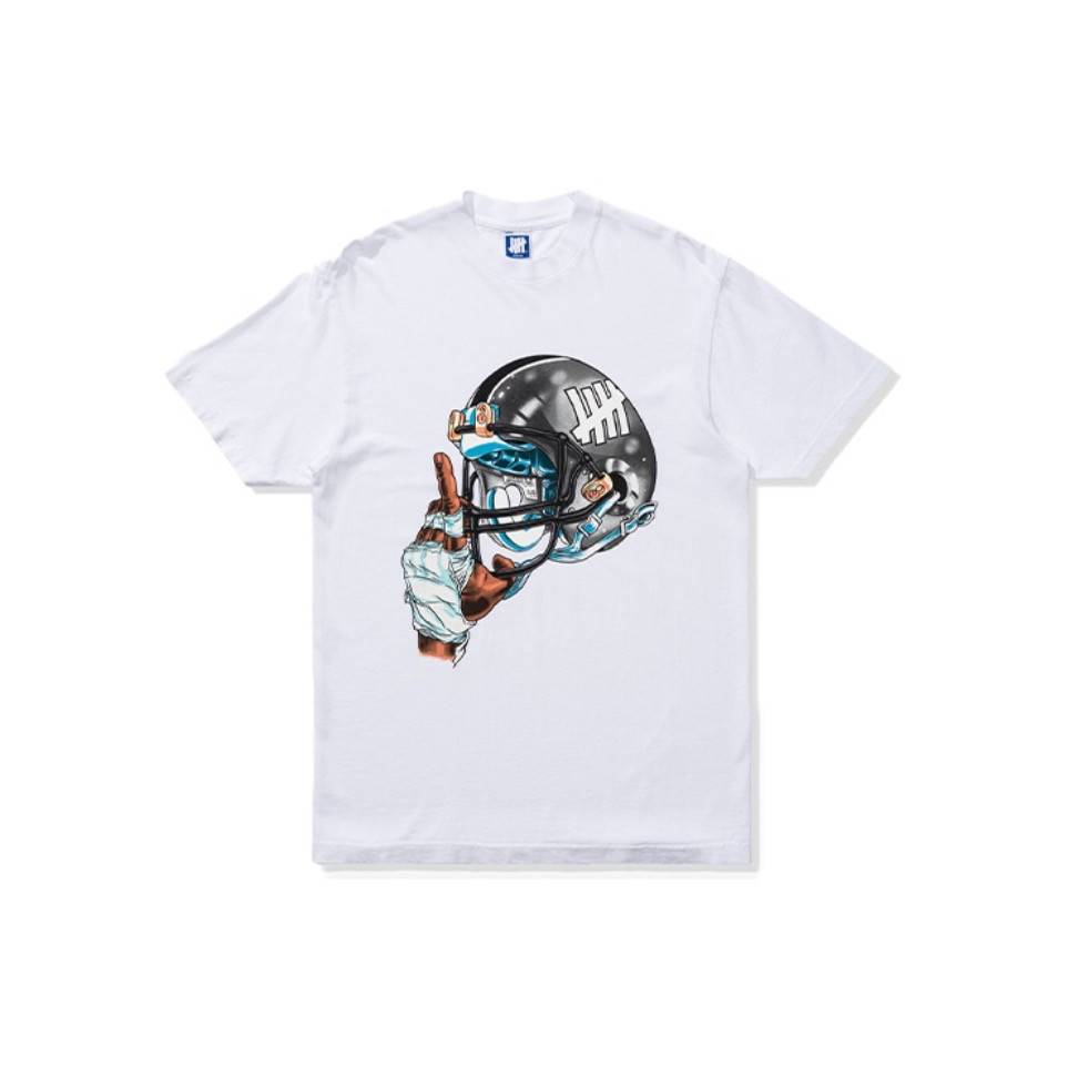 UNDEFEATED five bar rugby helmets printing round neck short -sleeved T -shirt men and women same models