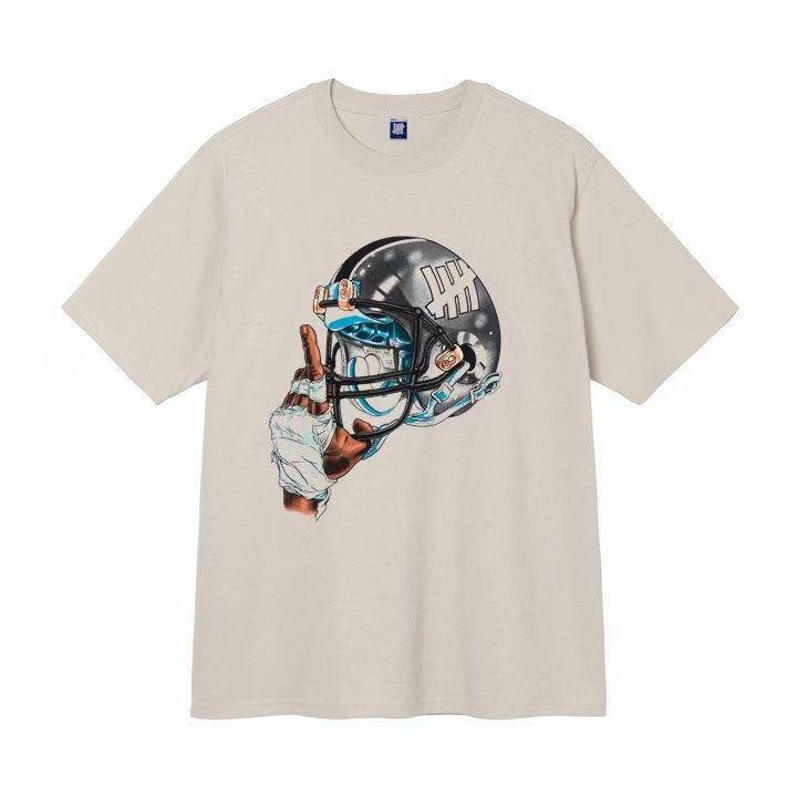 UNDEFEATED five bar rugby helmets printing round neck short -sleeved T -shirt men and women same models