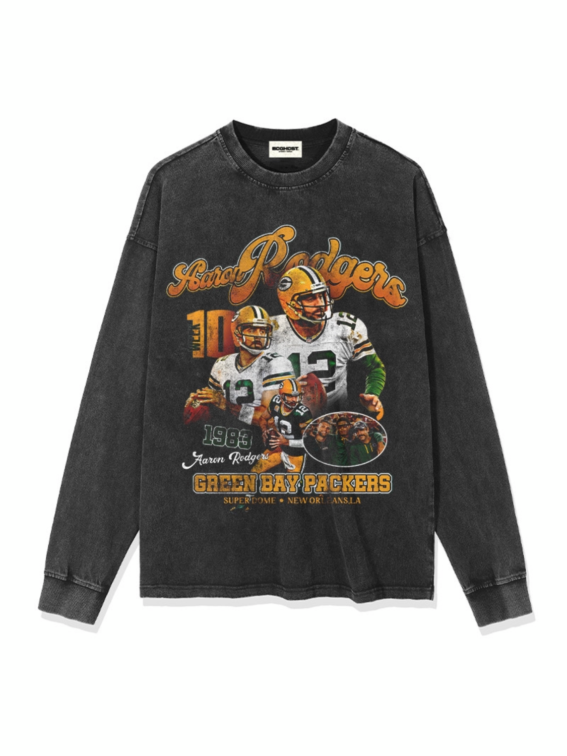 ARON ROGERS FOOTBALL STAR T-SHIRTS ON THE STREETS OF HIP-HOP RELICS TO WASH OLD, PURE COTTON SHORTS