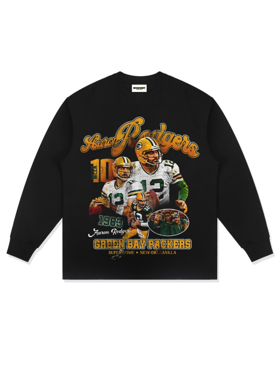 ARON ROGERS FOOTBALL STAR T-SHIRTS ON THE STREETS OF HIP-HOP RELICS TO WASH OLD, PURE COTTON SHORTS