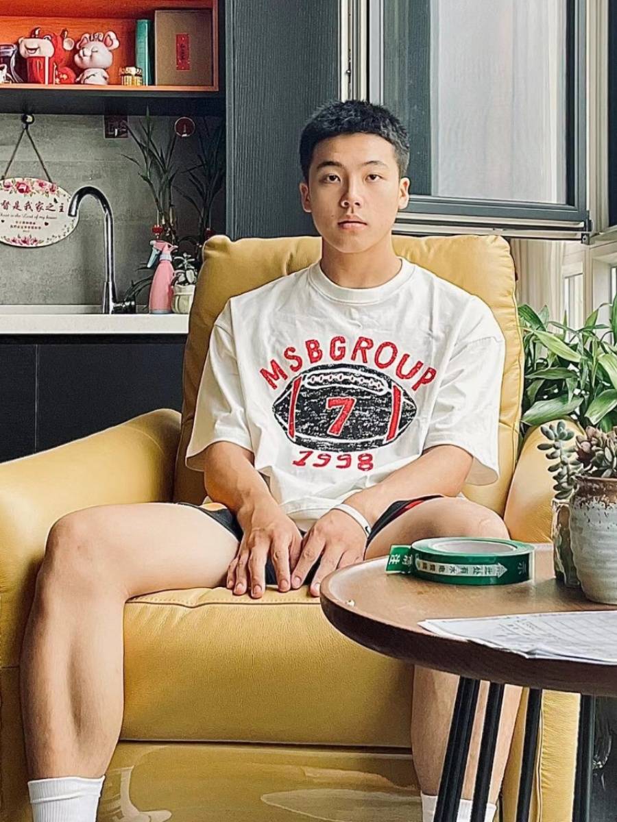 American tide brand rugby letter print short -sleeved T -shirt boys in summer loose overSize small neckline half -sleeve