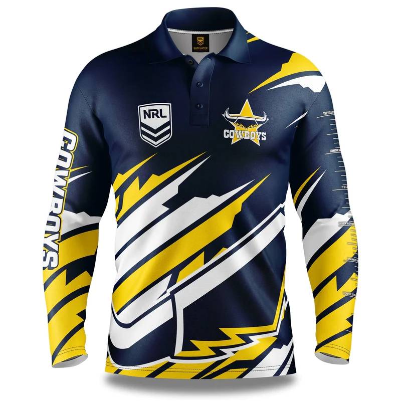 New product 2024nrl Queensland denim Melbourne Warriors Eel Black Leopard Mustang Fishing Polo shirt T -shirt jersey