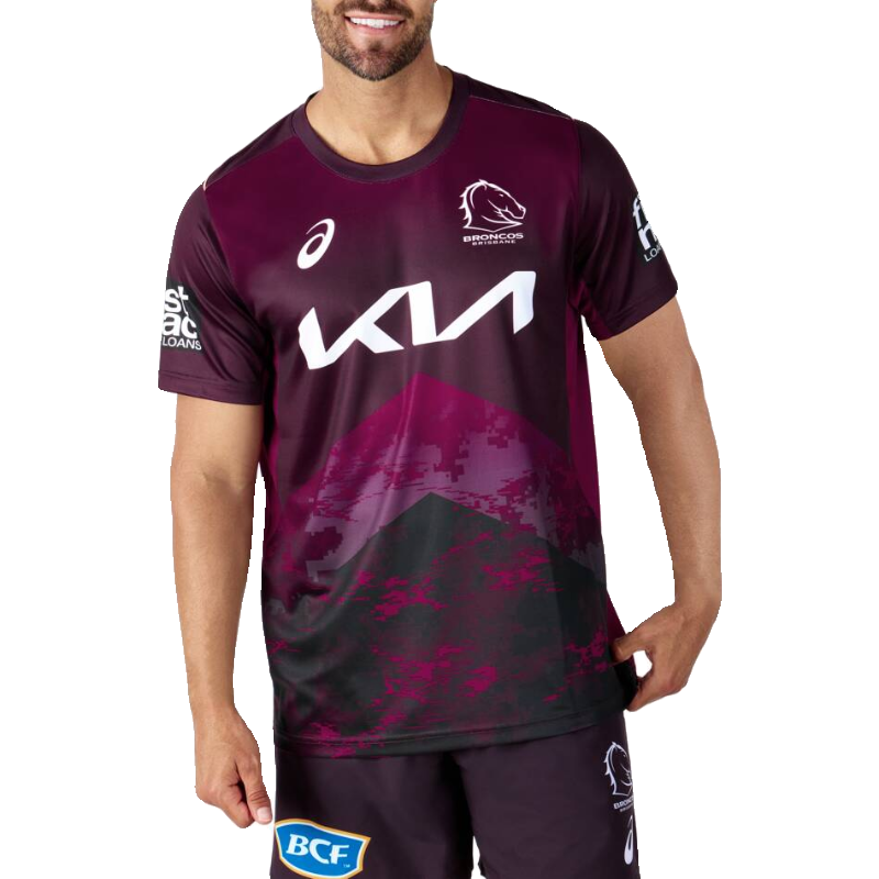 NRL2024 Brisbane Mustang T -shirt POLO Gloves Clothes Male Broncos Rugby Jerse