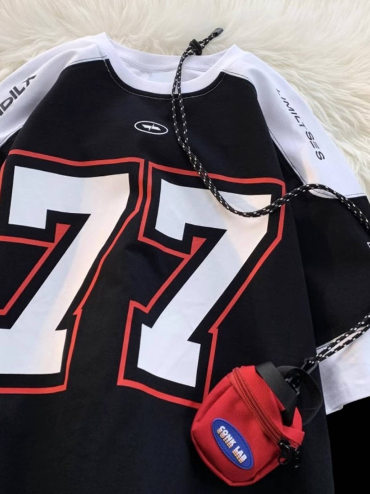 Extra 300 pounds of ice hockey short -sleeved sports contrast stitching casual rugby uniform basketball jersey T -shirt men's and women's clothing