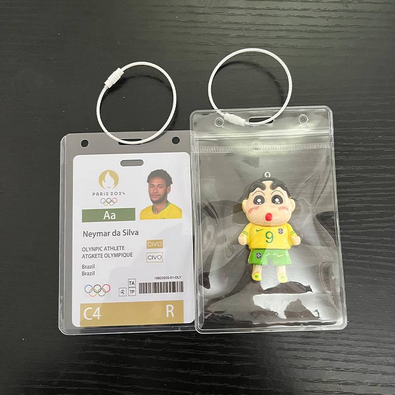 Neymar+character pendant+card cover+wire ring