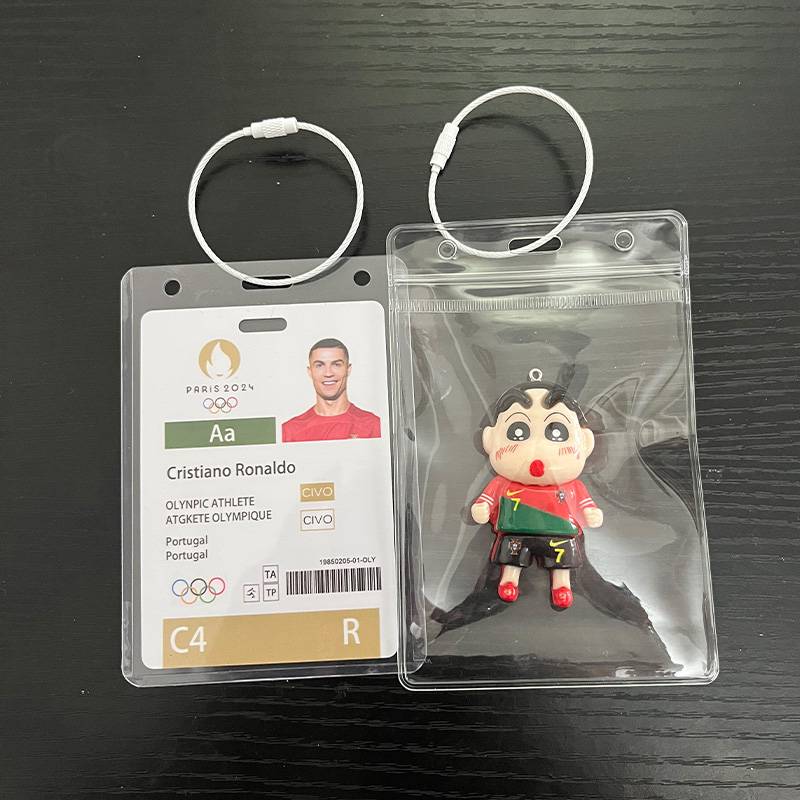 Cristiano Ronaldo+character pendant+card cover+wire ring