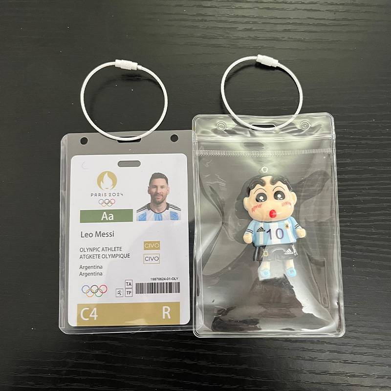 Messi+character pendant+card cover+wire ring