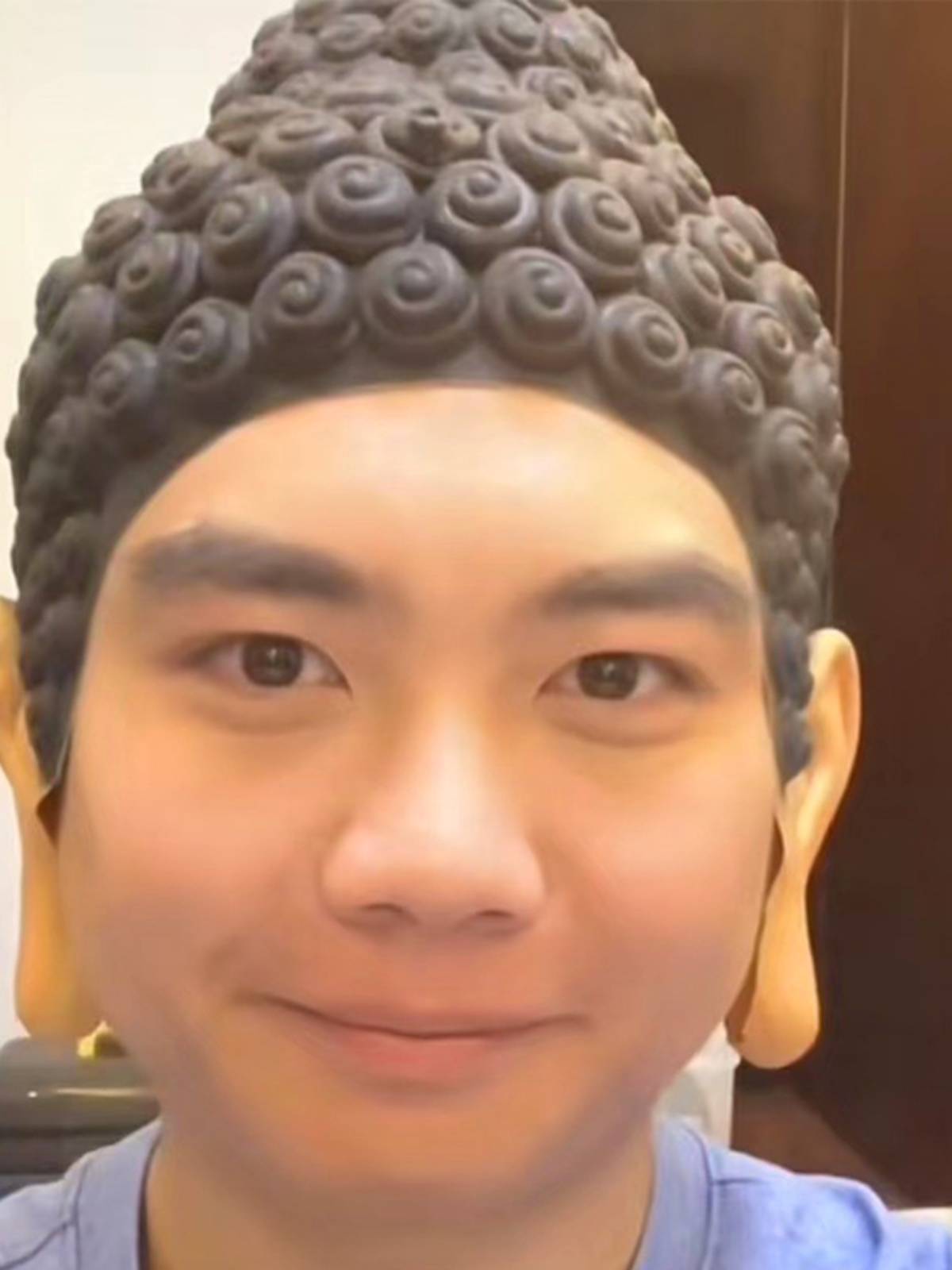 Rulai Buddha Swimming Hat Head Buddha's Head Clothing Table Performing Maitreya Buddha Born Cospla Strangely