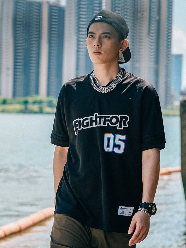 ACTIONS summer new Fight for 5th Anniversary Limited Printing Fluton Pluster Poor Short -sleeved T -shirt Male