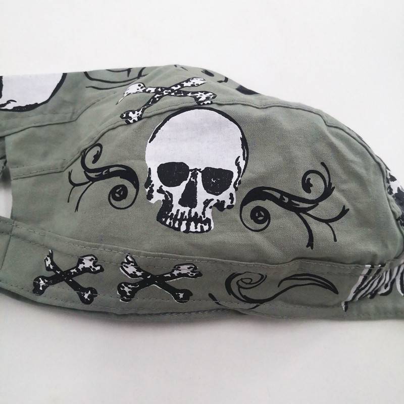 Gray Skeleton Pirate Hat Men's Head Fisting Hat Black Tail Tail River Riding Street Dance Performance Fashion