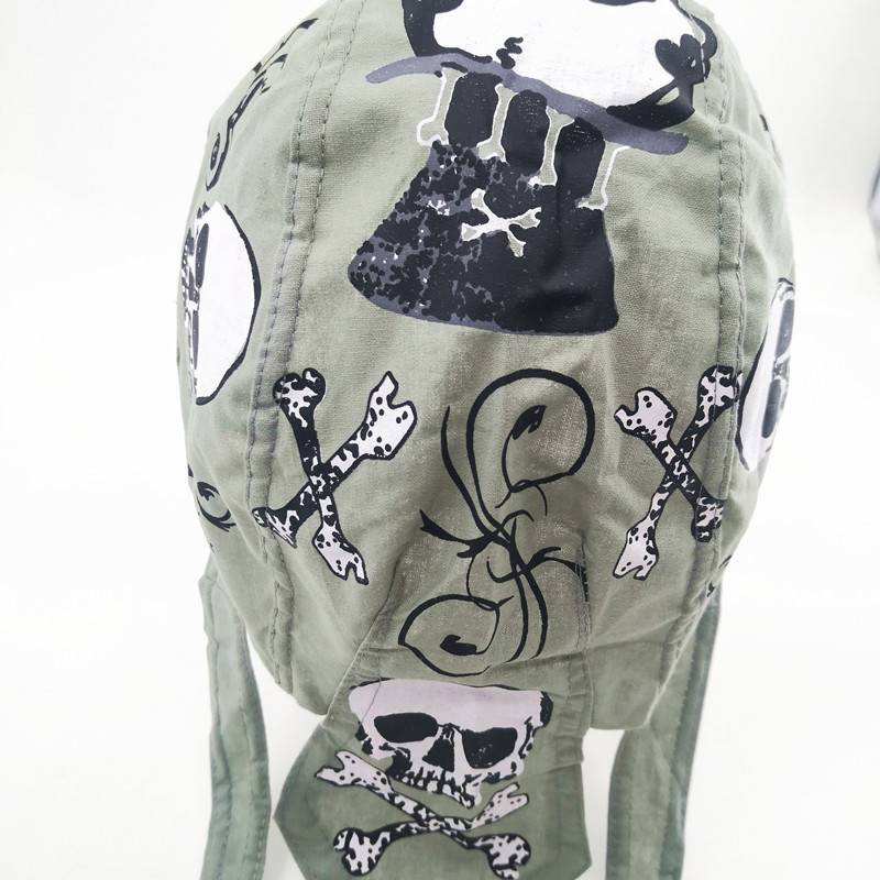 Gray Skeleton Pirate Hat Men's Head Fisting Hat Black Tail Tail River Riding Street Dance Performance Fashion