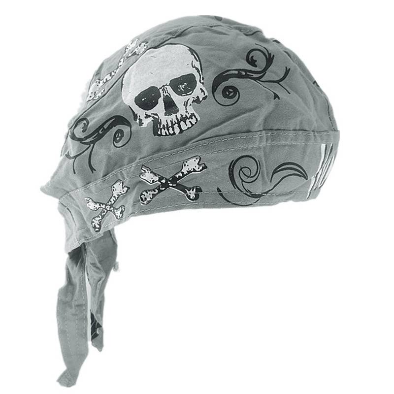 Gray Skeleton Pirate Hat Men's Head Fisting Hat Black Tail Tail River Riding Street Dance Performance Fashion