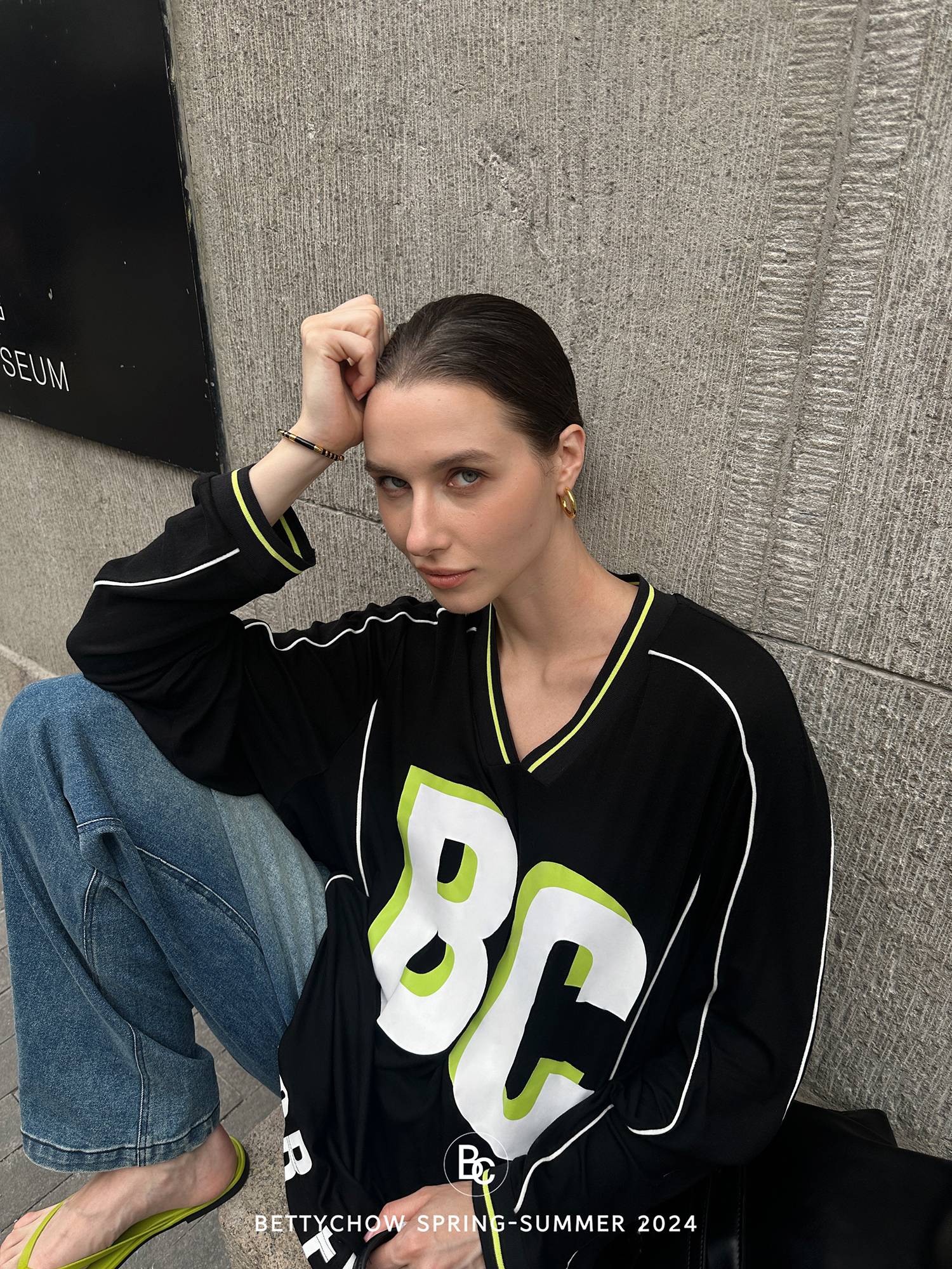 Bettychow Betty private server!Giant!Wool Real Silk American Rugby Casual T -shirt