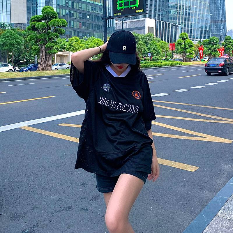MOKACME VIBE 21SS new product oversize rugby uniform retro sports pit pattern speed dry V -neck short sleeve
