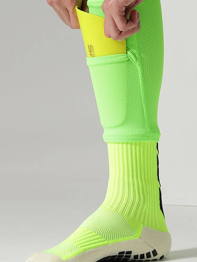 Professional long -tube non -slip football socks adult children same elastic double -layer set with protective baffle football equipment