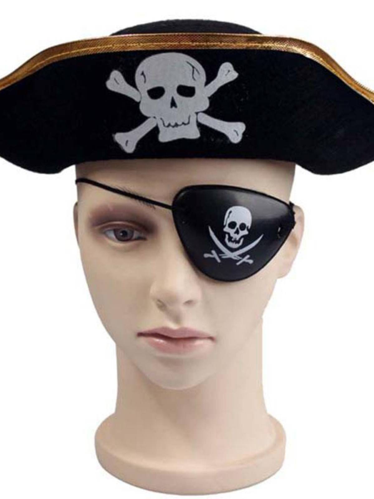 cosplay Caribbean Pirate Hat Pirate Knife Club Accessories Pirate Banner Eye Curdine Hand Scimitar Hat Plastic Gold Coin Proposa