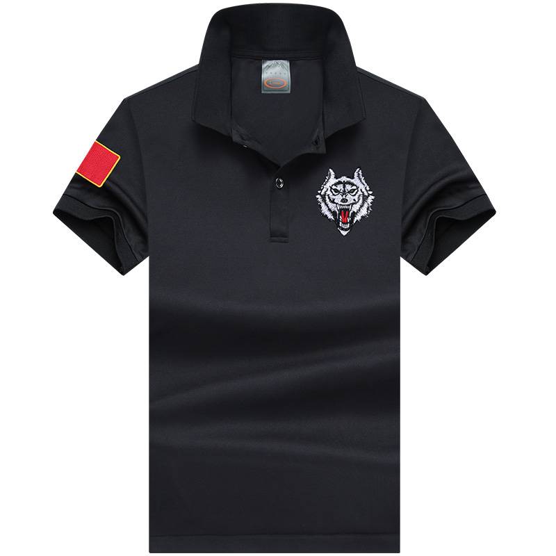 Military T -shirt Men's retreat in summer Chinese Army Fans, Memorial Short -sleeved Wolf Embroidery Lids POLO Shirt Comrade Party