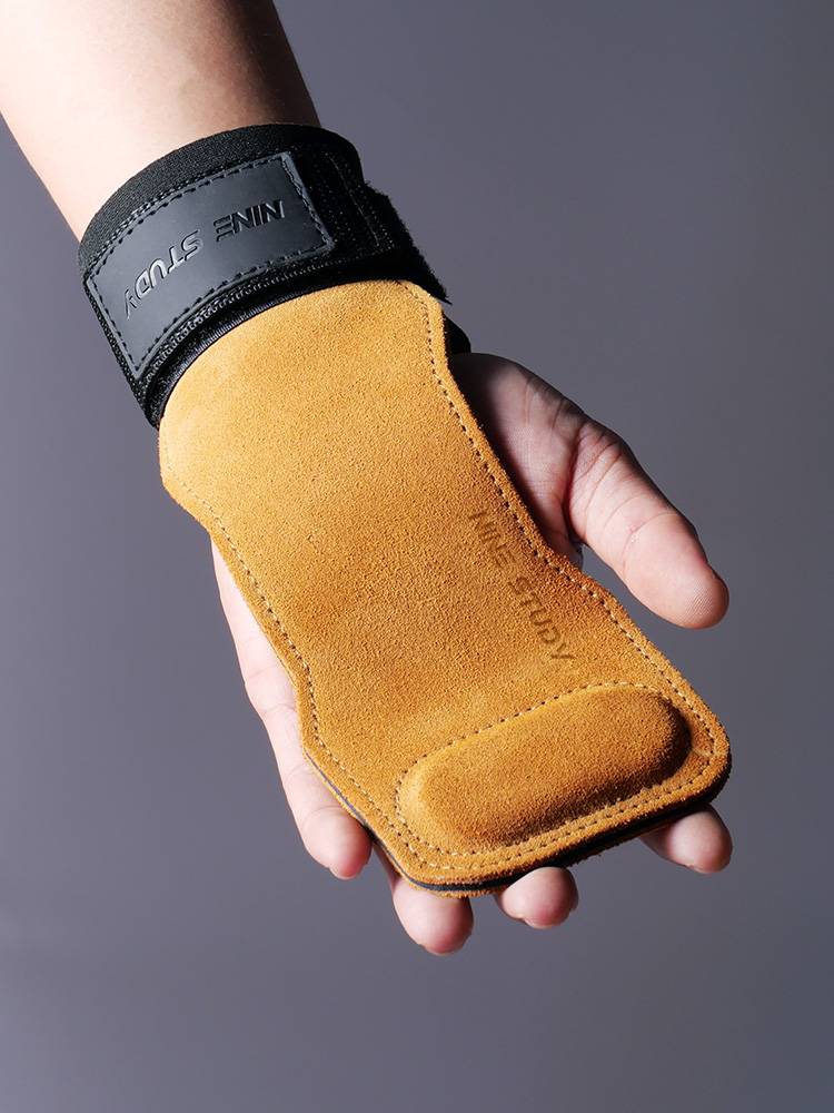 Hard pull help with fitness gloves cowhide palm care Detaence, upper pot bell, men's grip, wrist -to -cheat auxiliary band