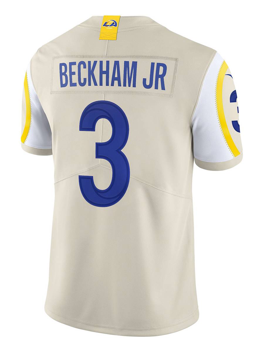 NFL Los Angeles Ram team RAMS 3# Odell Beckham JR Embroidered Rugby Bar Obj