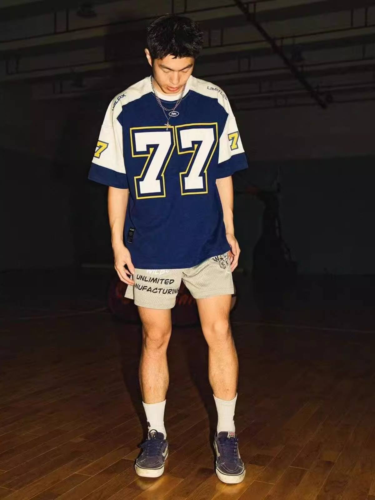 American Global Rugby Clotter Short Sleeve T -shirt Men's Loose Leisure Sports Cloth Retro Hop Hop Skirt