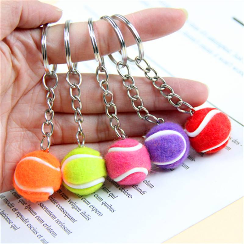 Creative new push PVC simulation football basketball badminton festival gift golf pendant key chain