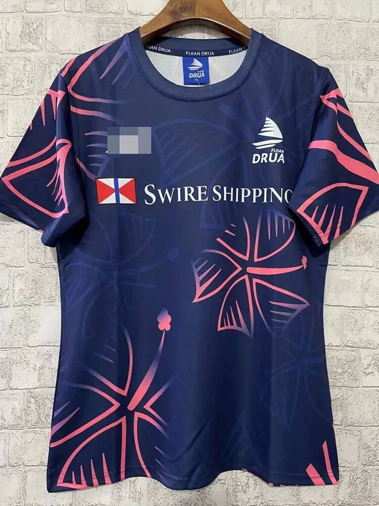 2024 Fiji 7 -person master and guest rugby clothes short -sleeved training suit Fiji Rugby Jersey