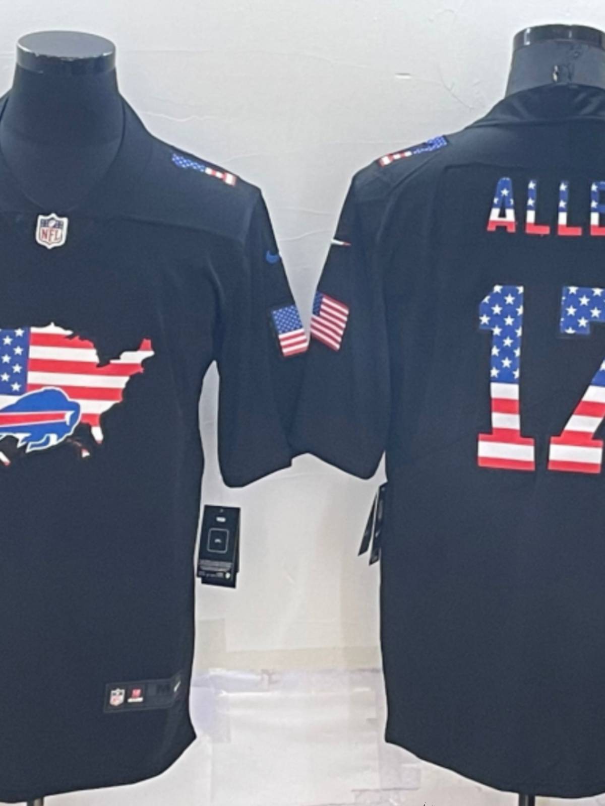 NFL rugby clothing Buffalbier No. 17 AlLENT second -generation short -sleeved T -shirt camouflage embroidery jersey