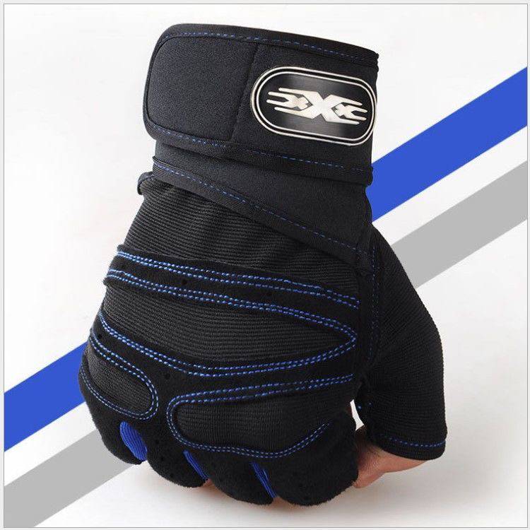 Fitness glove men and women dumbbells Single bumper exercise training protective wear resistance bodies to prevent cocoon and wrist care half finger suits