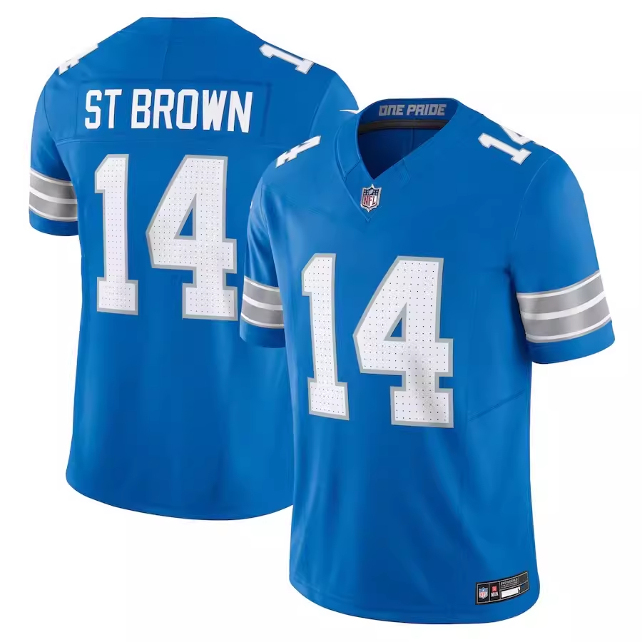 NFL Detroit Lion Detroit Lions Rugby Unit 14 AMON-RA ST. Brown Jersey