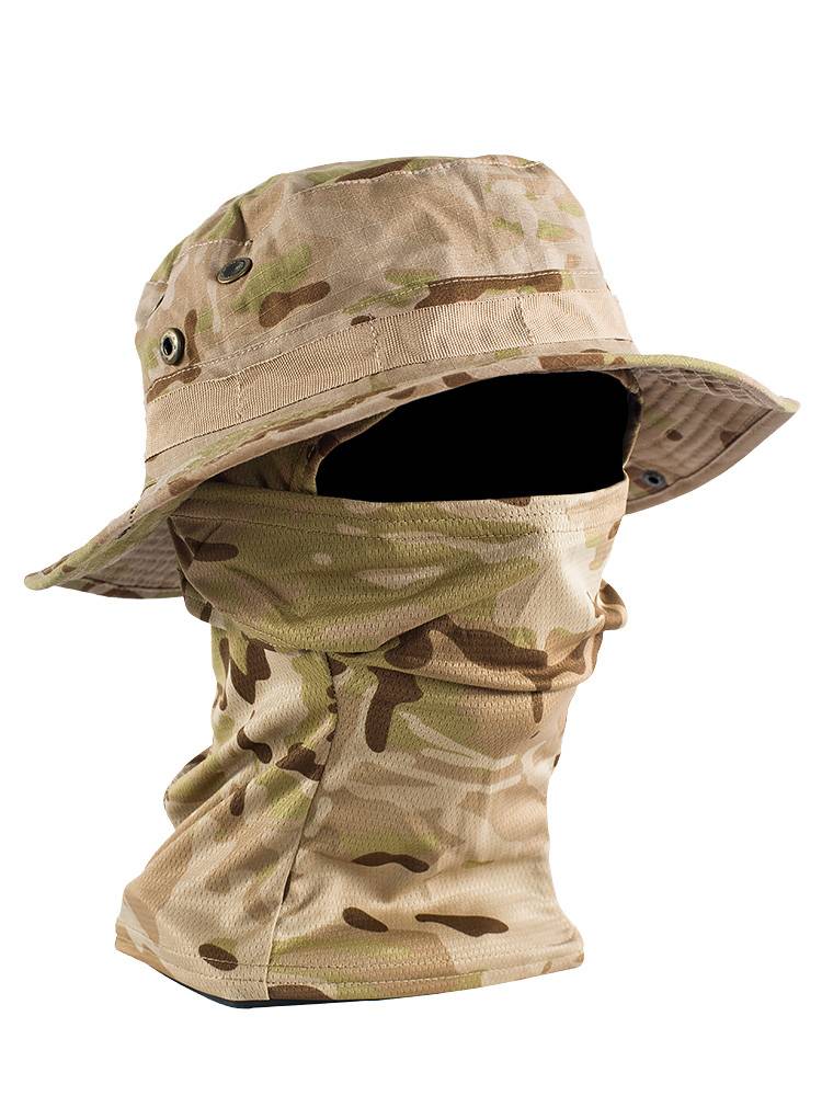Mege camouflage tactical hat mask head cover Benny hat CS military mini -outdoor mountain hat ventilation male wide brim hat