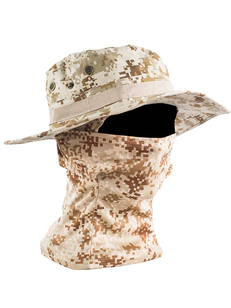 Mege camouflage tactical hat mask head cover Benny hat CS military mini -outdoor mountain hat ventilation male wide brim hat
