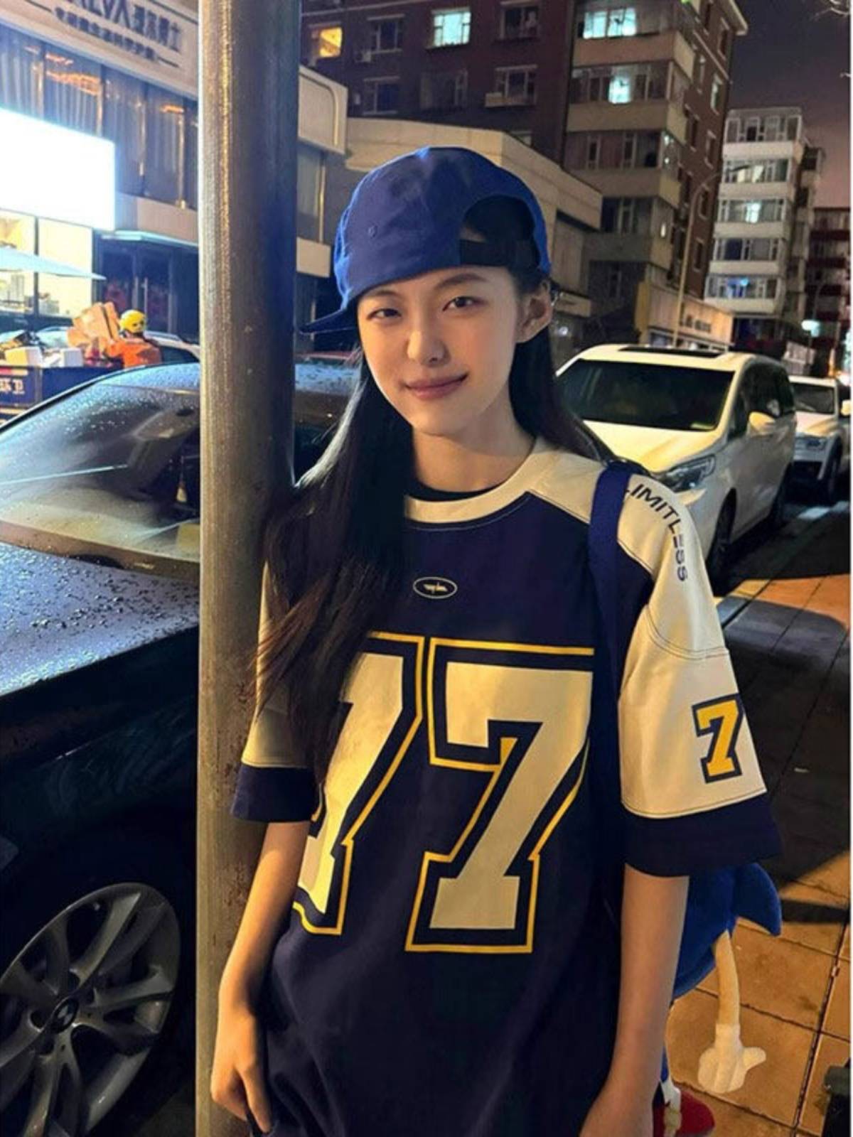 Contrasting color stitching 77 ice hockey T -shirt male summer tide brand American retro rugby uniform short -sleeved hip hip hip hip hip hip -hop half -sleeved