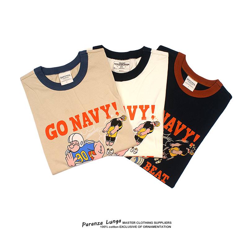 Paranza LUNGA American Retro Fun Rugby T -shirts hit erotic couple men and women Amy Kazakh T -shirt
