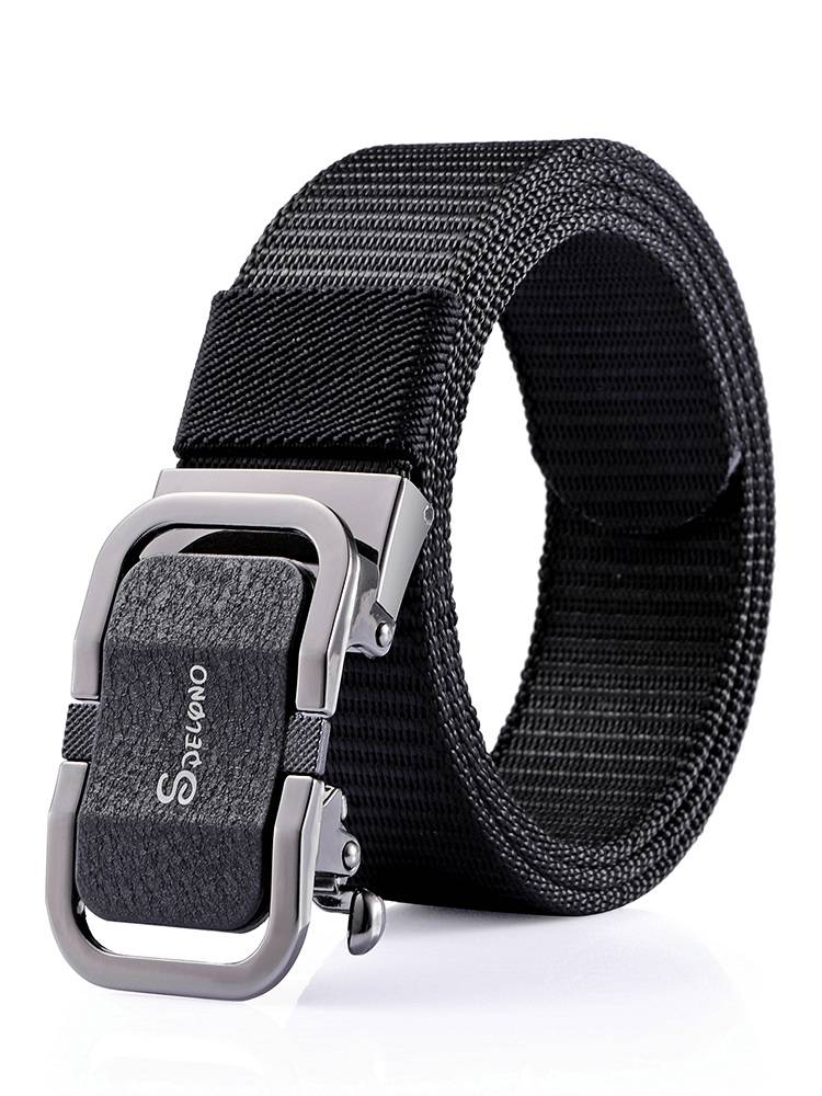 Canvas belt men's automatic deduction belt business casual Korean version of trendy student military training new alloy buckle