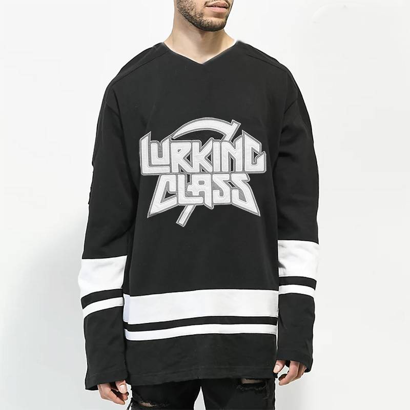 Antiskater The eye breathable Devil's Patch embroidered American baseball skateboarding long -sleeved T -shirt