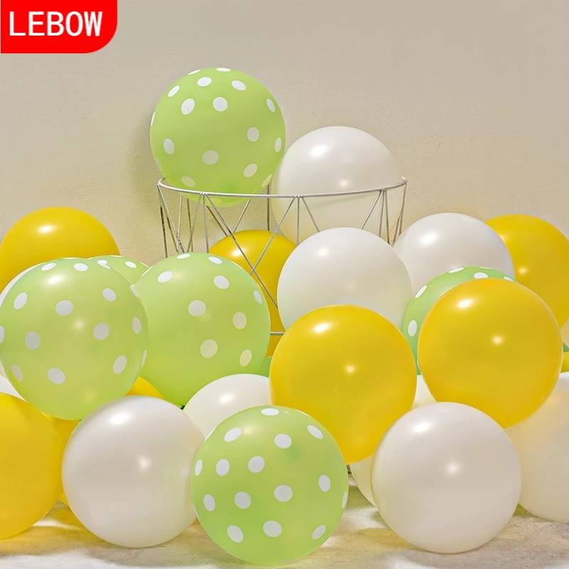 [10 inches] Polka dot green+matte white+yellow [100]