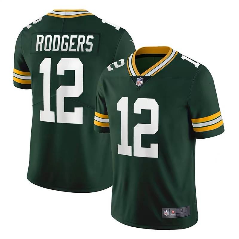 NFL packaging worker Jersey football clothing 12#RODGERS American sports rugby clothes short sleeves