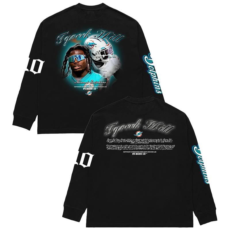 DPS "External Handheld Collection" American Rugby Retro Meta Like Printing Long -sleeved T -shirt OBJ Heavy Collar