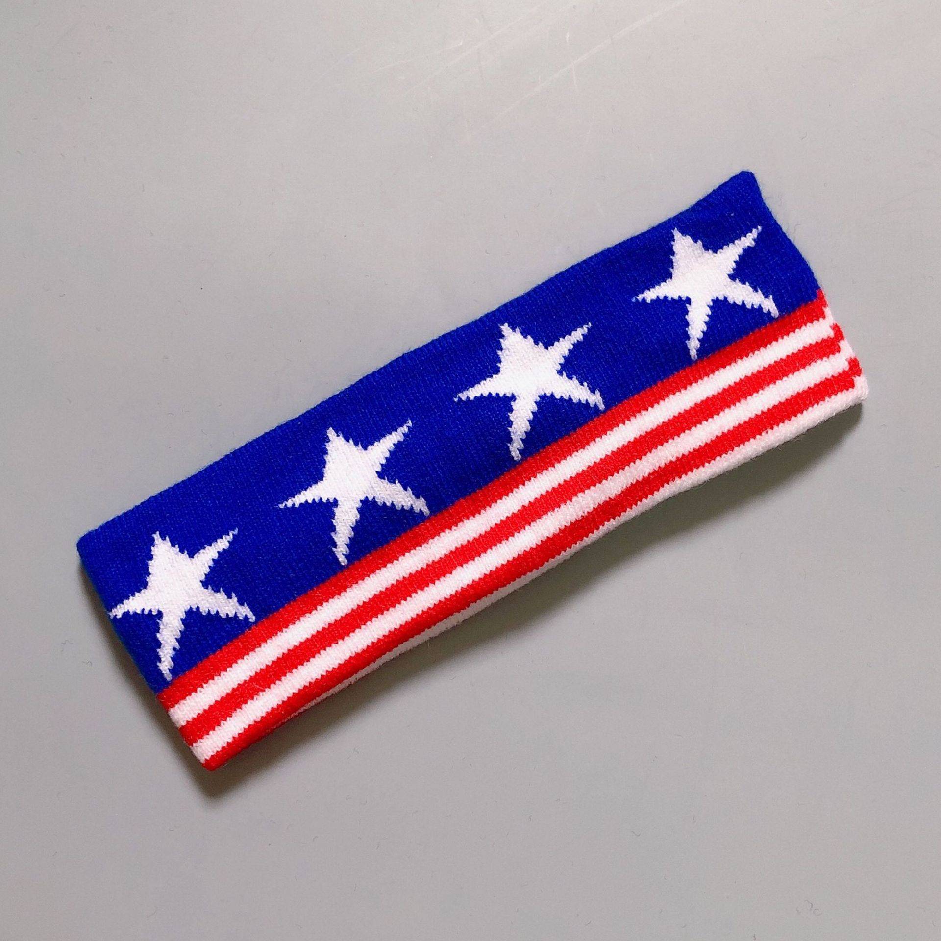 Blue bottom stripe pentagram star