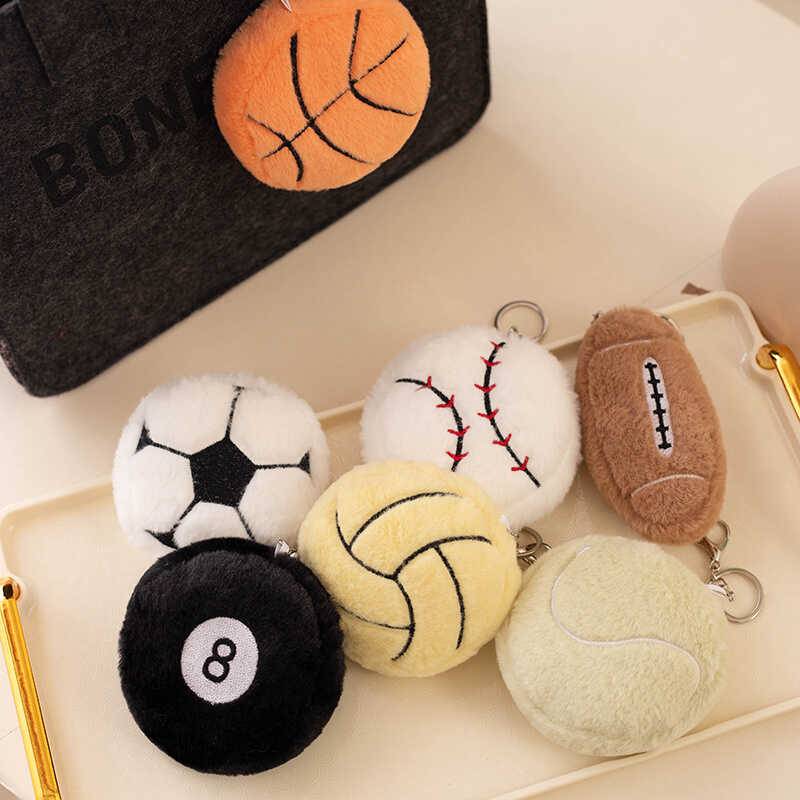Basketball football rugby billiards, baseball baseball small plush sports ball pendant pendant doll